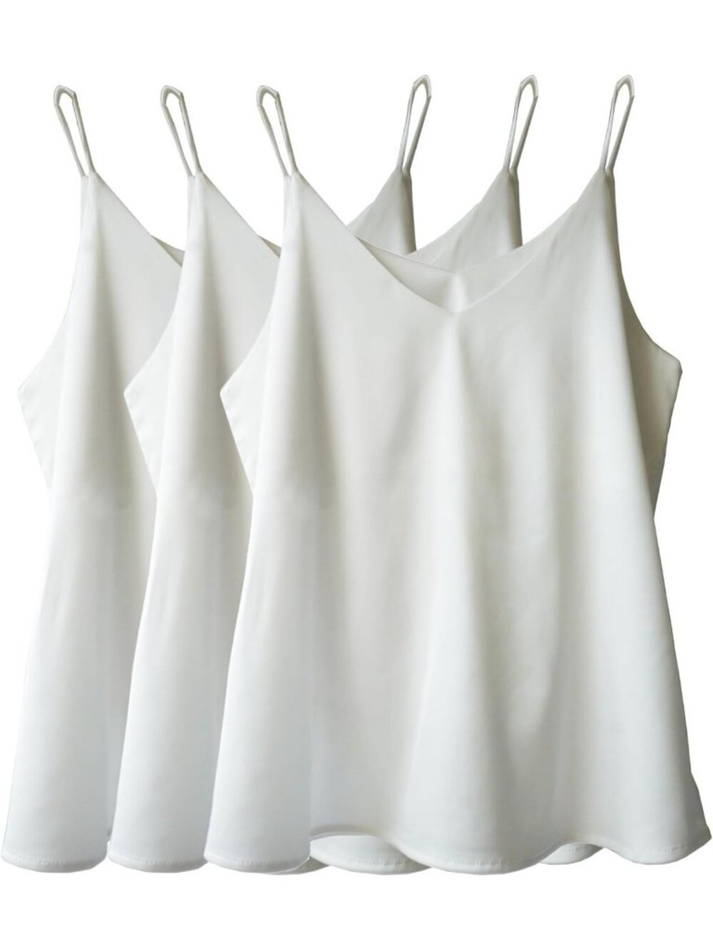 Silk Satin Cami Top for Women | Strappy V-Neck Tank Blouse | XS-4X Sizes